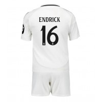 Real Madrid Endrick #16 Fußballbekleidung Heimtrikot Kinder 2024-25 Kurzarm (+ kurze hosen)